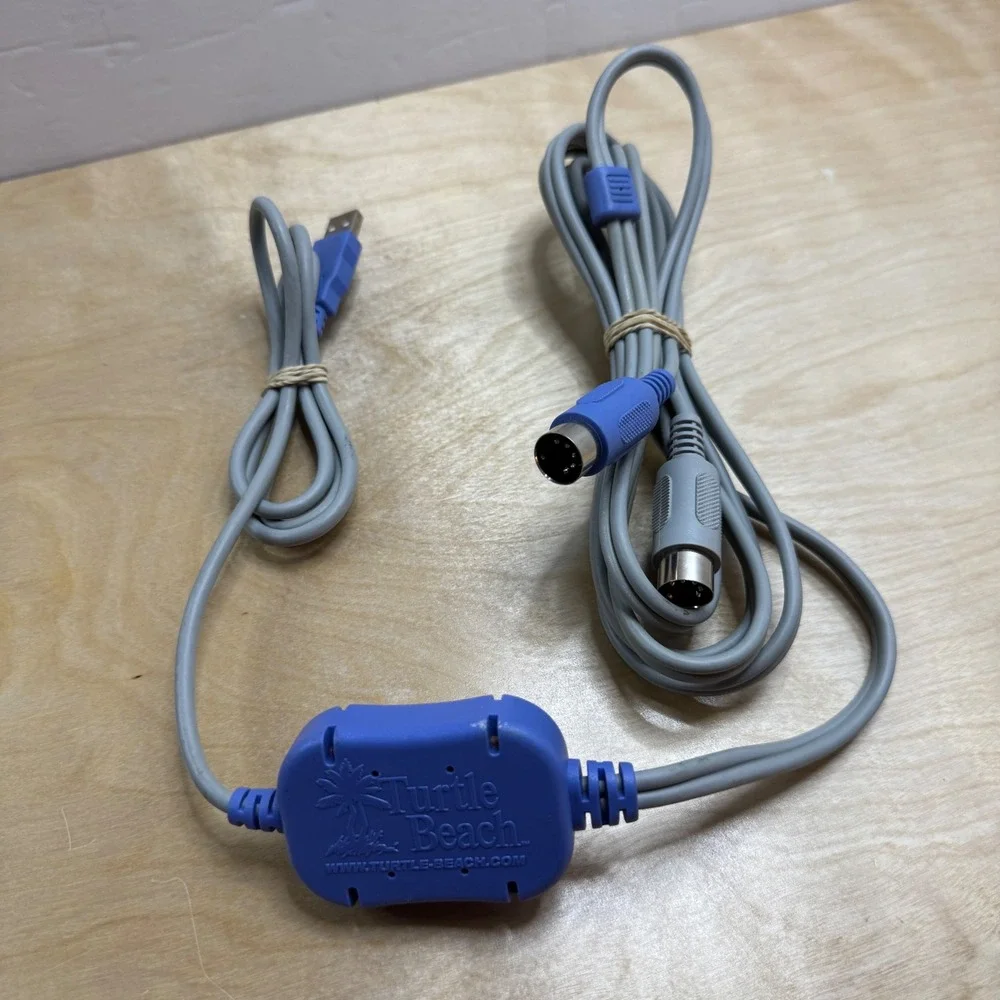 Turtle Beach USB to MIDI Interface Cable TB450-3600-01 Gray Blue 5-Pin DIN